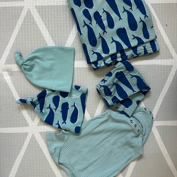 Hanna Andersson Aqua and Blue Baby Outfit Set - Picture 2 of 3